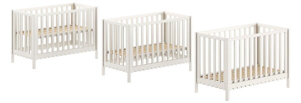 Bež dječji krevet od masivnog bora s podesivom visinom 60x120 cm Swingo – Vipack