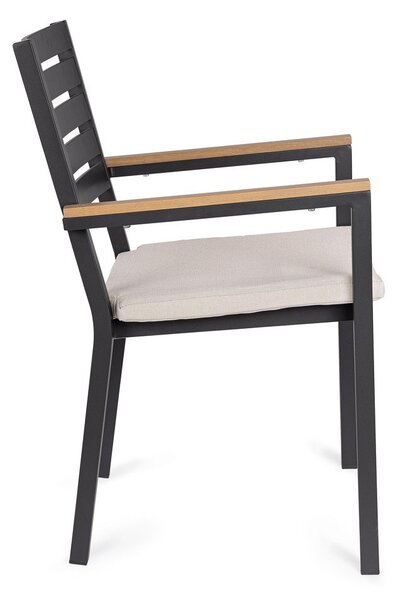 Antracitno siva metalna vrtna stolica Henna – Bizzotto