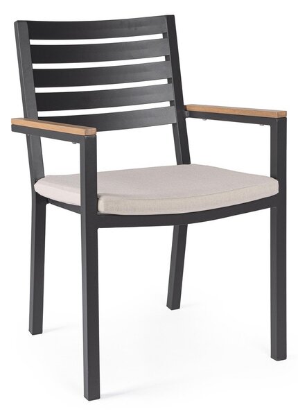 Antracitno siva metalna vrtna stolica Henna – Bizzotto