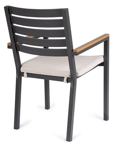 Antracitno siva metalna vrtna stolica Henna – Bizzotto