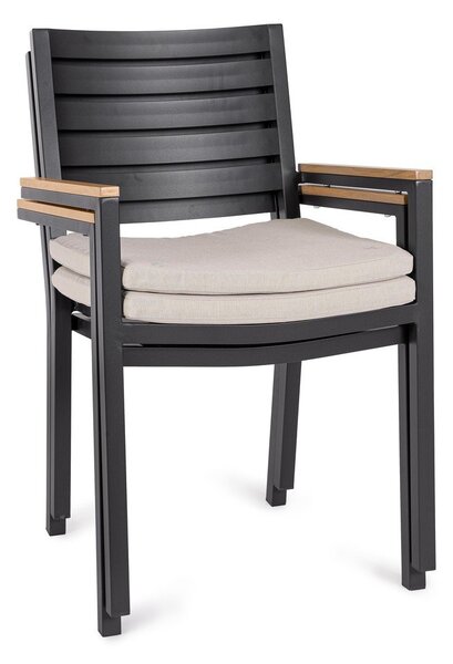 Antracitno siva metalna vrtna stolica Henna – Bizzotto