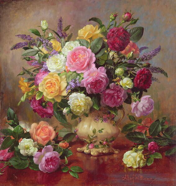 Williams, Albert - Reprodukcija umjetnosti Roses from a Victorian Garden, (40 x 40 cm)