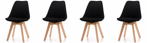 Blagovaonske stolice 4 kom Skandinavski stil Black Glamour