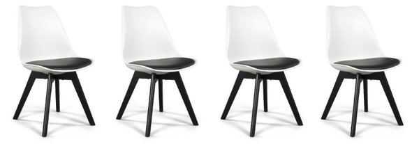Blagovaonske stolice 4 kom bijelo-crne skandinavski stil Dark-Basic