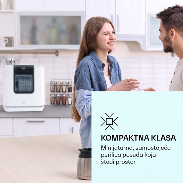 Klarstein Melville 3, perilica suđa, samostojeća, bez instalacija, 3 seta posuđa, razred energetske učinkovitosti F