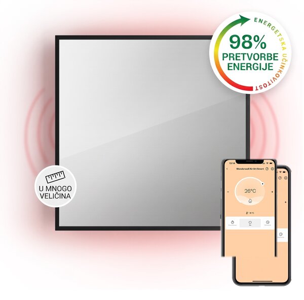 Klarstein La Palma 500 pametni grijač 2 u 1 infracrveni konvektor 60x60cm 500W ogledalo prednje