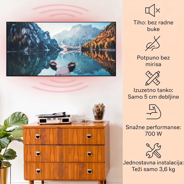 Klarstein Wonderwall Air Art Smart, infracrveni grijač, okomito more, 120 x 60 cm, 700 W