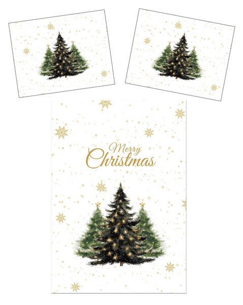 3D posteljina od mikrovlakana MERRY TREES bijela Dimenzije posteljine: 2 ks 70 x 90 cm | 140 x 200 cm