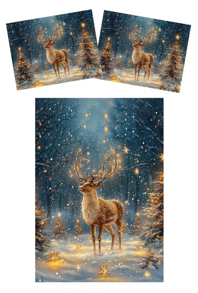 3D posteljina od mikrovlakana STARLIGHT DEER u boji Dimenzije posteljine: 2 ks 70 x 90 cm | 140 x 200 cm