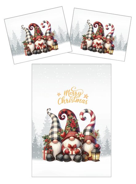 3D posteljina od mikrovlakana TRIO GNOMES šarena Dimenzije posteljine: 2 ks 70 x 90 cm | 140 x 200 cm