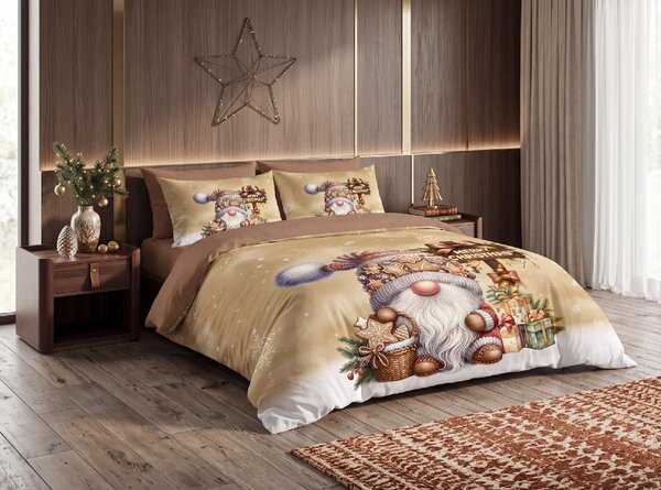 3D posteljina od mikrovlakana GINGER GNOME smeđa Dimenzije posteljine: 2 ks 70 x 90 cm | 140 x 200 cm