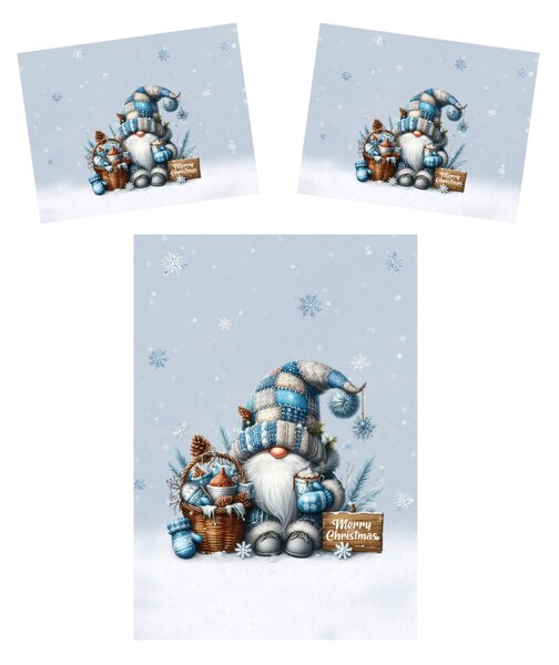 3D posteljina od mikrovlakana FROSTY GNOME šarena Dimenzije posteljine: 2 ks 70 x 90 cm | 140 x 200 cm