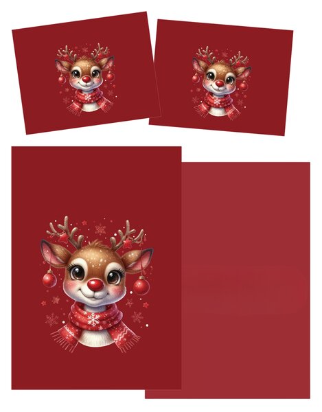 3D posteljina od mikrovlakana MERRY FAWN crvena Dimenzije posteljine: 2 ks 70 x 90 cm | 140 x 200 cm