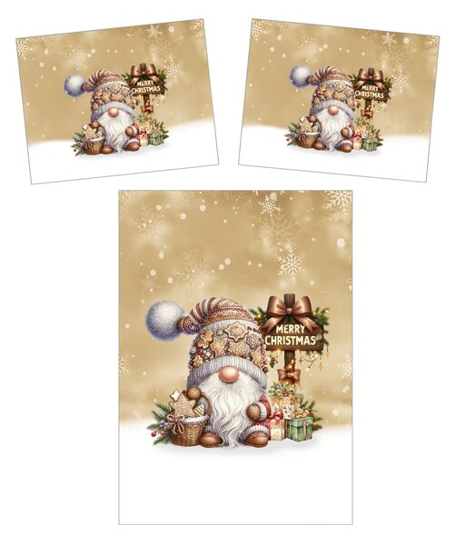 3D posteljina od mikrovlakana GINGER GNOME smeđa Dimenzije posteljine: 2 ks 70 x 90 cm | 140 x 200 cm