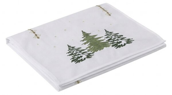 Božićni stolni trkač EVERGREEN CHARM 40x140 cm, bijeli