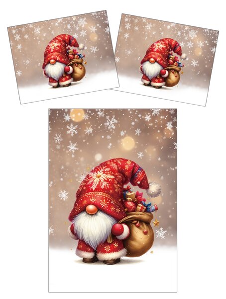 3D posteljina od mikrovlakana SANTA GNOME crvena Dimenzije posteljine: 2 ks 70 x 90 cm | 140 x 200 cm