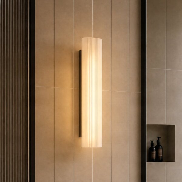 Lucande Victoire LED zidna svjetiljka za kupaonicu, 50 cm, bijela/krom, CCT, Bijela, kupaonica, Staklo