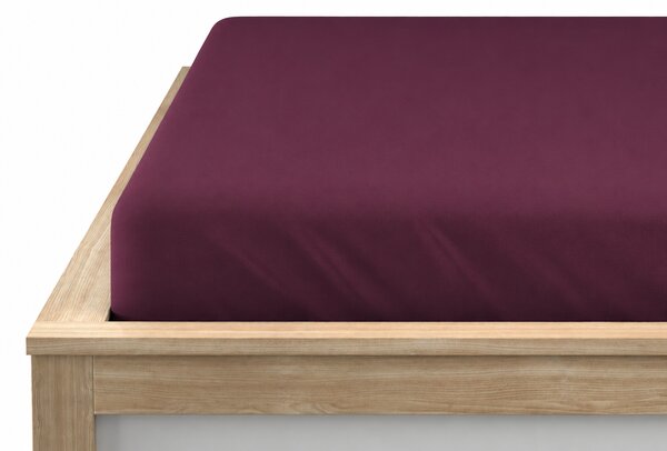 Jersey plahta s lycrom tamnocrvena 90 x 200 cm