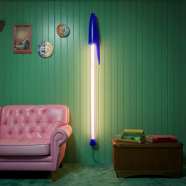 SELETTI Seletti LED viseća lampa BIC, plava, duljina 173 cm, Plava, Dnevni boravak/blagovaonica, Plastika