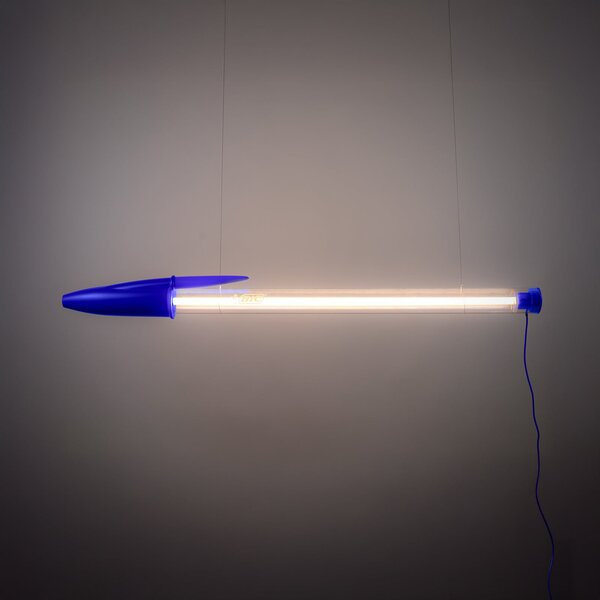 SELETTI Seletti LED viseća lampa BIC, plava, duljina 173 cm, Plava, Dnevni boravak/blagovaonica, Plastika