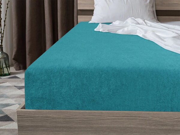 Frotir plahta EXCLUSIVE tirkizna 90 x 200 cm