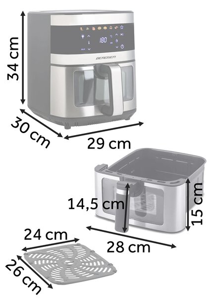 Air fryer Berdsen BD-656 srebrna