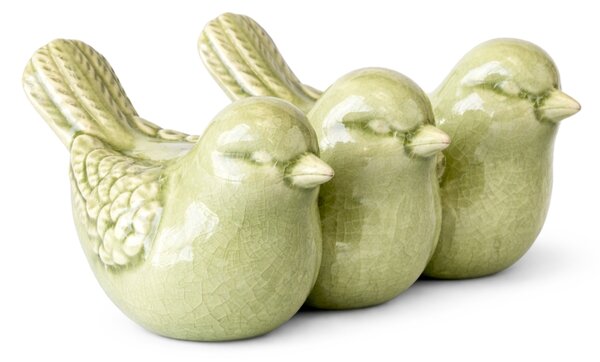 Proljetna dekoracija CRAQUELE BIRDS 19,5 cm - više boja Boja: Zelena