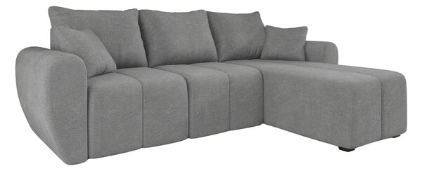 Razvlačna kutna garnitura L SEVIO 246x145 cm, siva + 2 jastuka GRATIS, univerzalna
