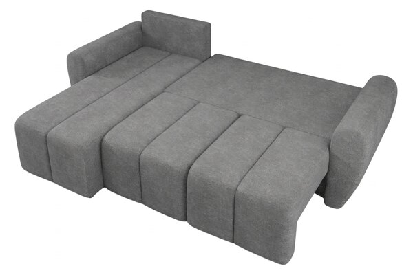 Razvlačna kutna garnitura L SEVIO 246x145 cm, siva + 2 jastuka GRATIS, univerzalna