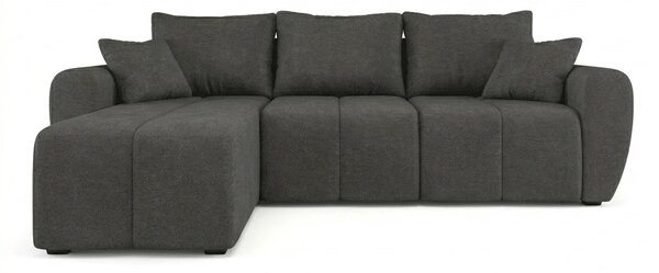 Razvlačna kutna garnitura L SEVIO 246x145 cm, tamno siva + 2 jastuka GRATIS, univerzalna