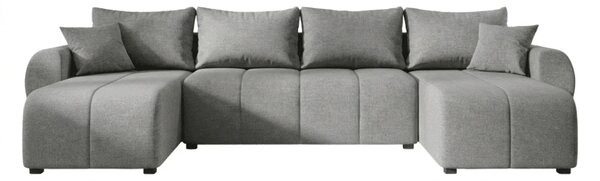 Razvlačna U kutna garnitura SEVIO 311x145 cm, siva + 2 jastuka GRATIS