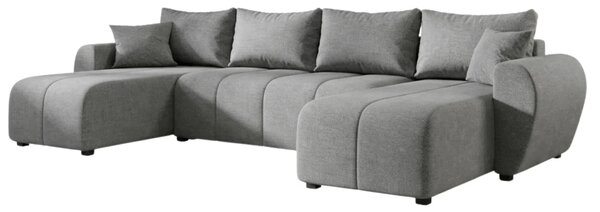 Razvlačna U kutna garnitura SEVIO 311x145 cm, siva + 2 jastuka GRATIS