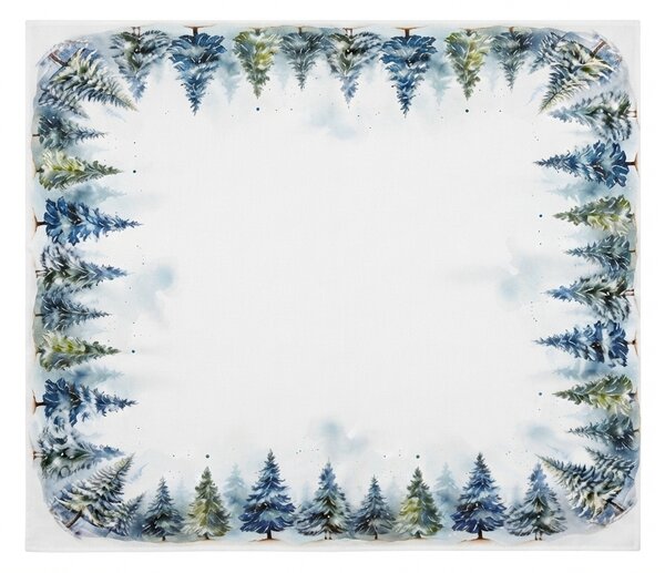 Božićni stolnjak SNOWY FOREST 85x85 cm, bijeli