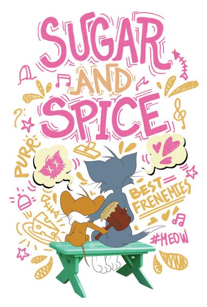 Umjetnički plakat Tom and Jerry - Sugar and Spice, (26.7 x 40 cm)