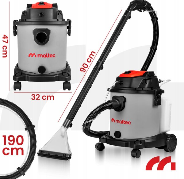 Usisavač za mokro/suho usisavanje, čišćenje tapeciranog namještaja i tepiha MalTec MasterWash 2200W