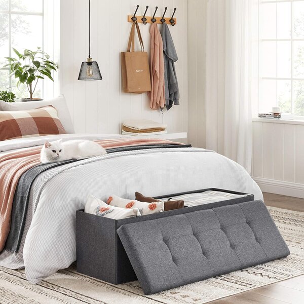 Tabure s prostorom za pohranu OTTOMAN 110x38 cm, tamno sivi