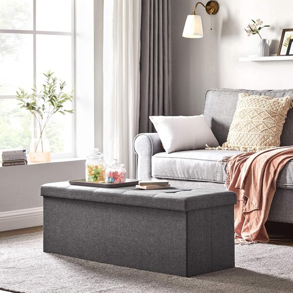Tabure s prostorom za pohranu OTTOMAN 110x38 cm, tamno sivi