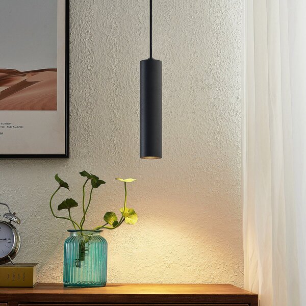 PRIOS Prios viseća lampa Neliyah, okrugla, crna, 1 žarulja, GU10, prigušiva, Crno, Dnevni boravak/blagovaonica, Metal