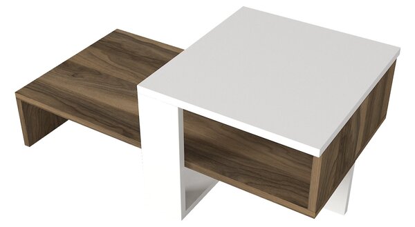 Stolić za kavu Chan (bijela + orah)