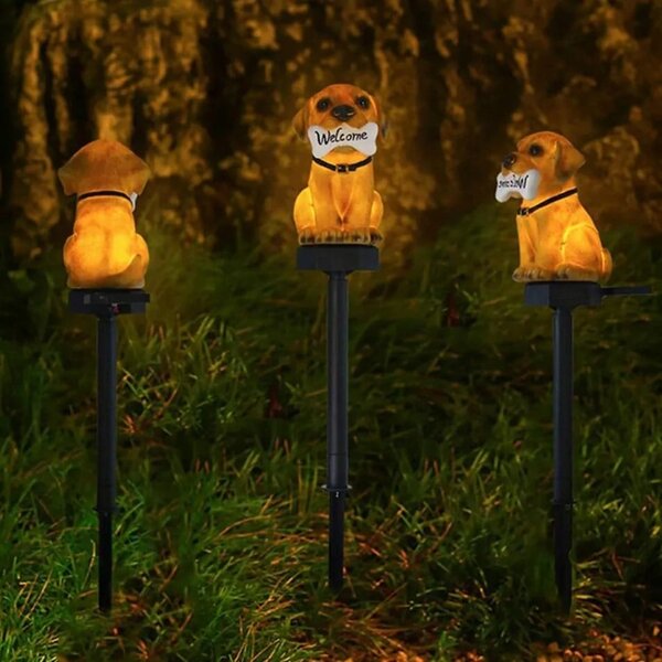 Solarna LED vrtna svjetiljka štene dobrodošli 41 cm 2W