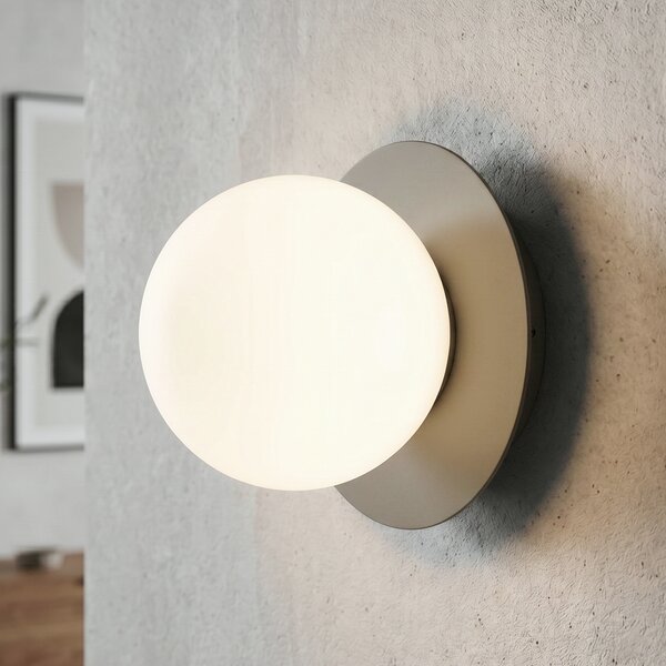 EMIBIG LIGHTING Zidna svjetiljka Minerva, opal/bež, Ø 15 cm, staklo/metal, E14, prigušiva, Bež, Dnevni boravak/blagovaonica, Staklo, Metak