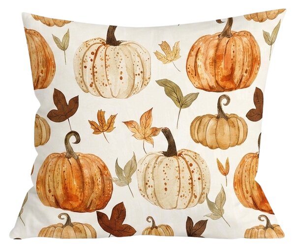 Flanelna jastučnica LEAVES & PUMPKINS 45x45 cm, šarena