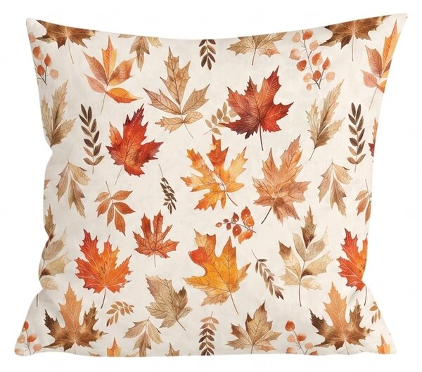 Flanelna jastučnica LEAVES & PUMPKINS 45x45 cm, šarena