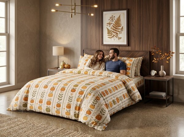 Flanel posteljina PUMPKIN LINES boja Dimenzije posteljine: 70 x 90 cm | 140 x 200 cm