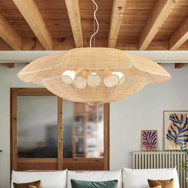 MARKET SET Visilica Coquillage, 110 cm, prirodni ratan, prigušiva, Drvo, Dnevni boravak/blagovaonica, Drvo