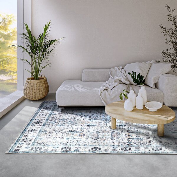 Svijetlo plavi tepih 160x230 cm Saveh Cream Blue – Elle Decoration