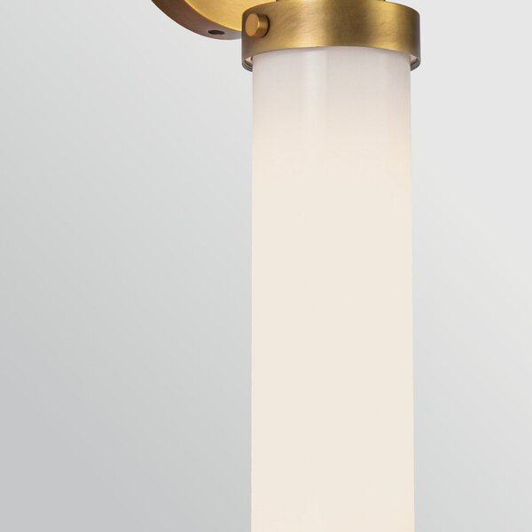 Quintiesse Zidna lampa WYNWOOD, antikni mesing, visina 40 cm, metal/opalno staklo, E27, Bronca / stari mesing, Dnevni boravak/blagovaonica, Metal