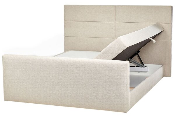 Zondo Bračni krevet 180 cm Aoyun (bež) (s podnicom i madracem) (s prostorom za odlaganje). 1077692
