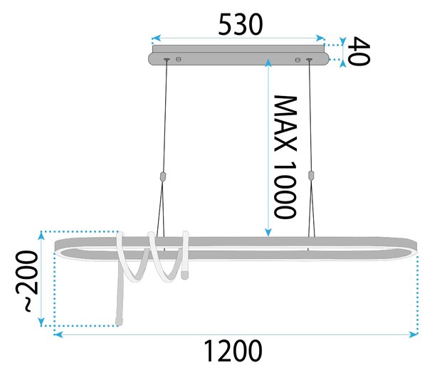 LED svijetiljka LHJ040-CP 120 cm BLACK