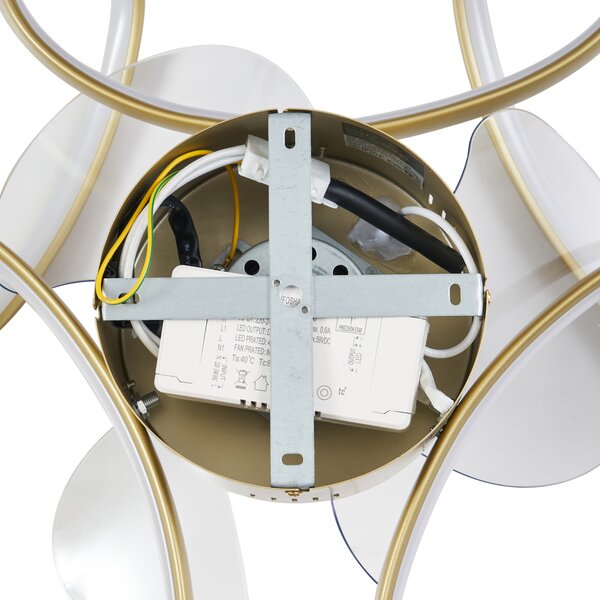 Ventilator na stropu mjed 55 cm uklj. LED s mogućnošću prigušivanja s daljinskim upravljačem - Mandy